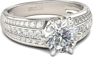 Bague de fiançailles pour femme en argent sterling avec zircone ronde et pierres, élégante et moderne, étanche, pour anniversaire et mariage